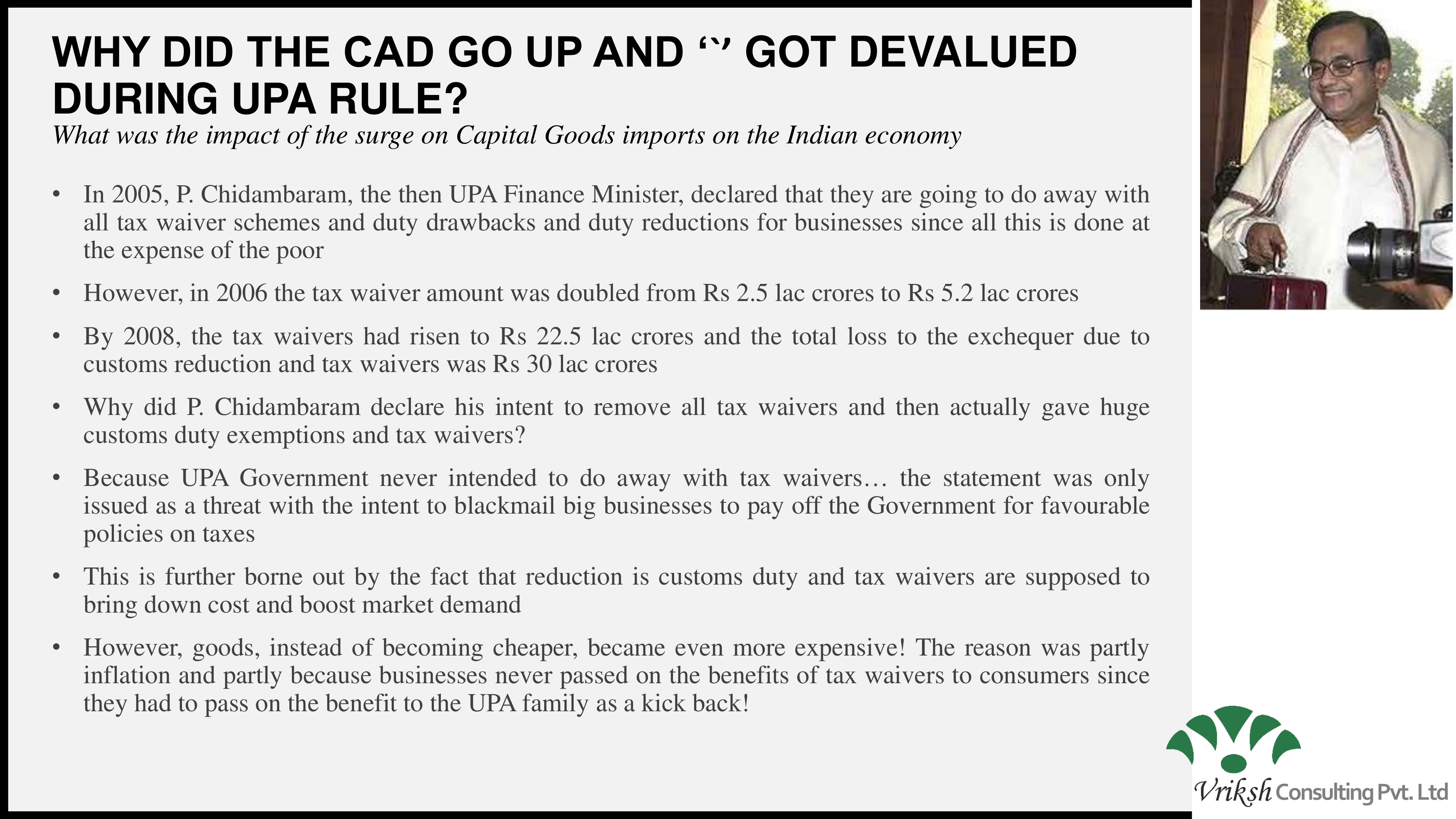 Tax policy contradictions during UPA rule