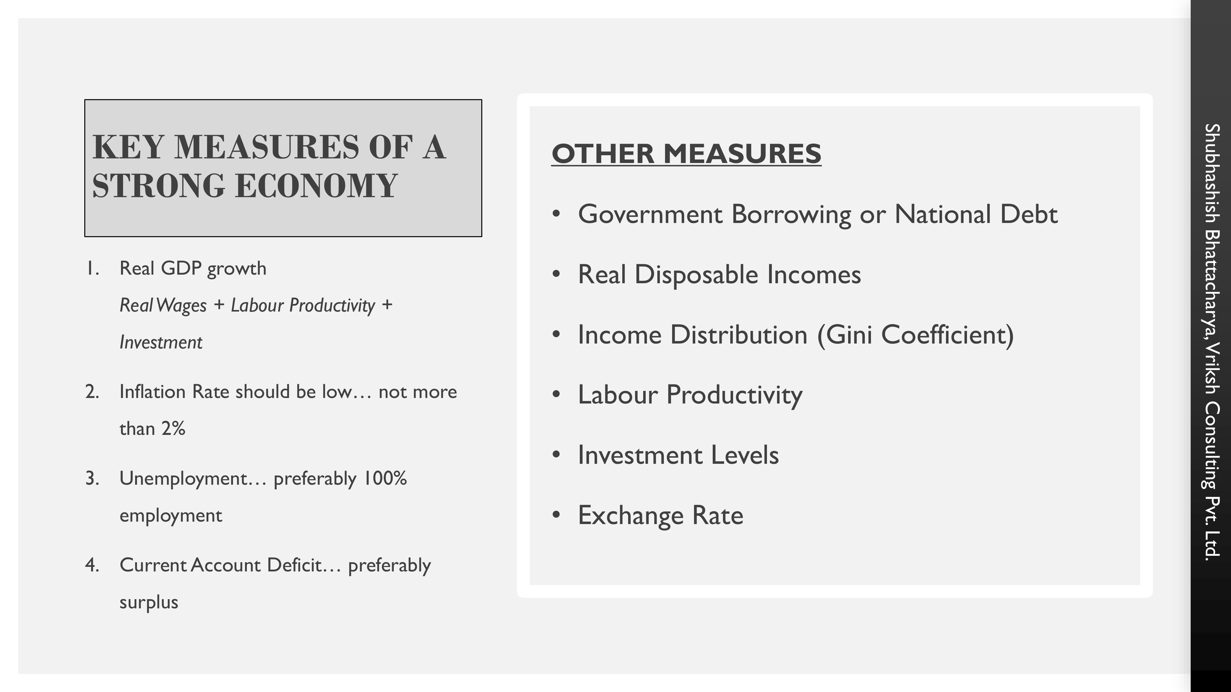 Key Measures of a Strong Economy