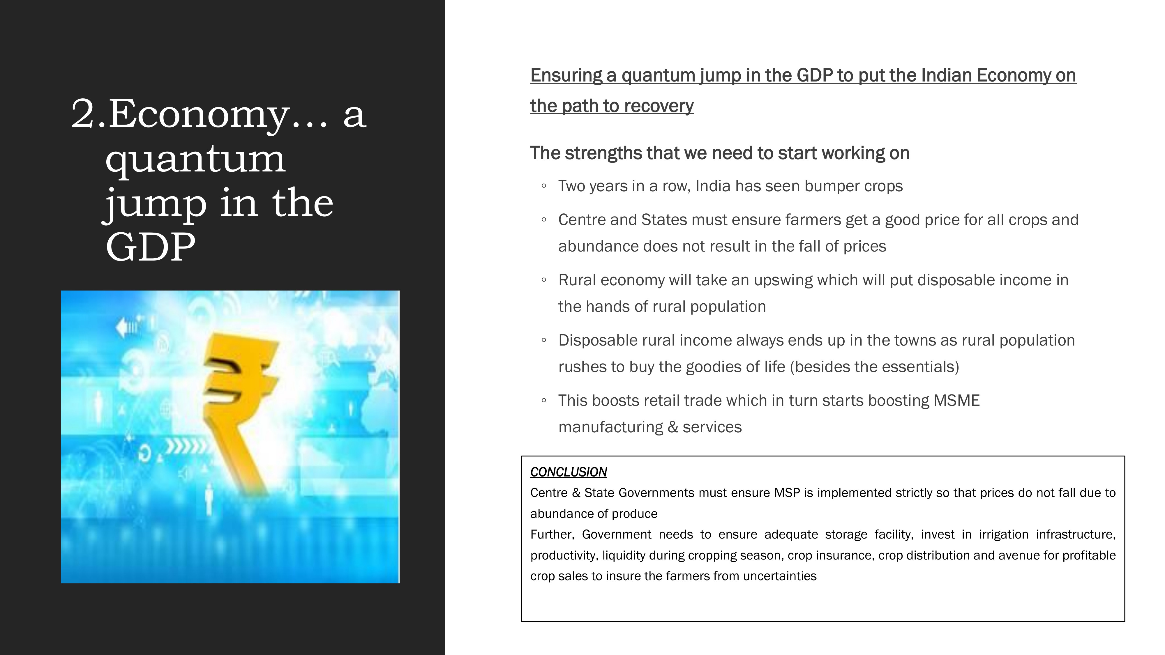 Economy - A Quantum Jump in the GDP